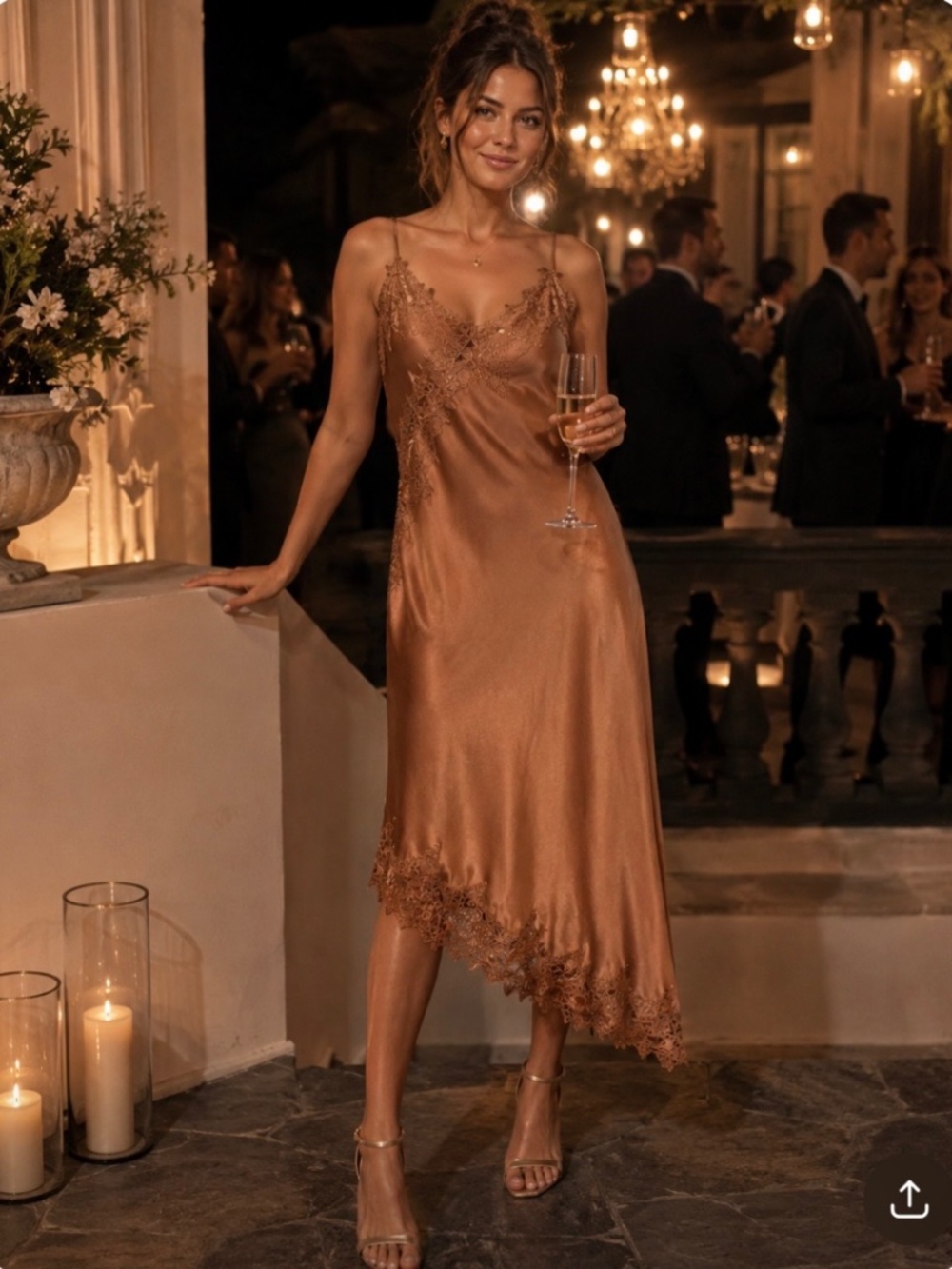 Satin and lace dress